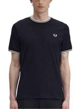 Fred Perry Navy Twin Tipped Classic Crew Neck T-Shirt